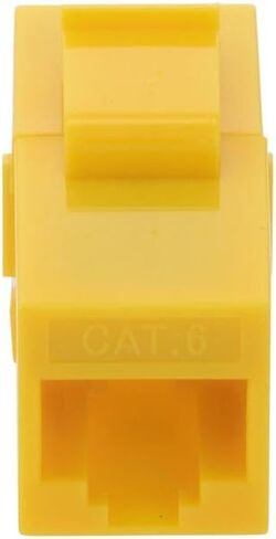 NavePoint CAT6 UTP Inline Keystone Coupler, RJ45 Female to RJ45 Female, Snap-in, 15 Pack, Yellow in Kuwait