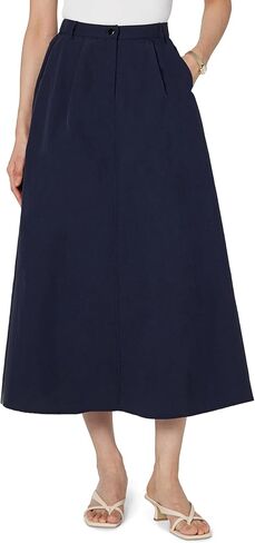 MOON RIVER Women's Nickel Button A-Line Midi Skirt in Saudi Arabia