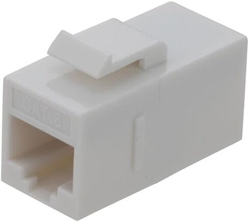 NavePoint CAT6 UTP Inline Keystone Coupler, RJ45 Female to RJ45 Female, Snap-in, 10 Pack, White in Kuwait