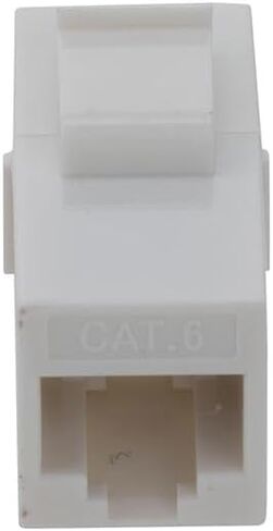 NavePoint CAT6 UTP Inline Keystone Coupler, RJ45 Female to RJ45 Female, Snap-in, 10 Pack, White in Kuwait