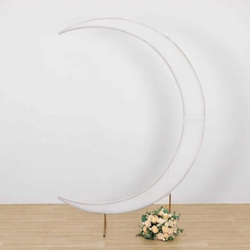 Efavormart 7.5ft Gold Metal Crescent Moon Wedding Arch Stand - Large Curved Floral and Balloon Backdrop Frame for Ceremonies, Receptions and Photography in Kuwait