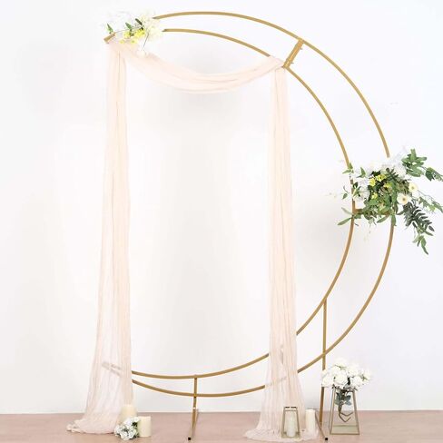 Efavormart 7.5ft Gold Metal Crescent Moon Wedding Arch Stand - Large Curved Floral and Balloon Backdrop Frame for Ceremonies, Receptions and Photography in Kuwait