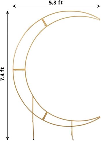 Efavormart 7.5ft Gold Metal Crescent Moon Wedding Arch Stand - Large Curved Floral and Balloon Backdrop Frame for Ceremonies, Receptions and Photography in Kuwait