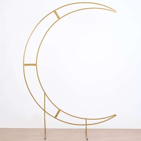 Efavormart 7.5ft Gold Metal Crescent Moon Wedding Arch Stand - Large Curved Floral and Balloon Backdrop Frame for Ceremonies, Receptions and Photography in Kuwait