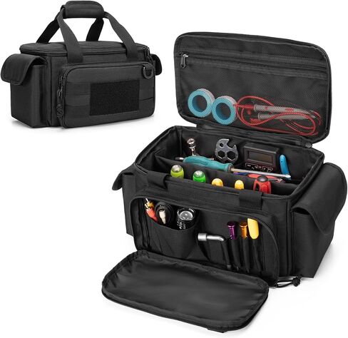 Rexmica Small Tool Bag with Anti-friction and Thick Padded Bottom, Tool Storage Organizer for Men, Tactical Bag, Range Bag, Multi-functional Work Tote for Repairman, Electrician, Carpenters, Handyman in Kuwait