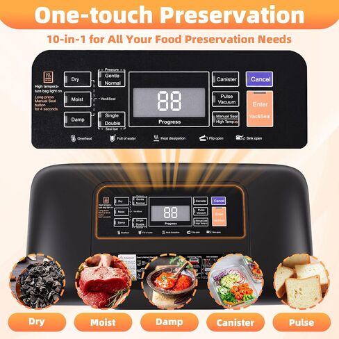 Vacuum sealer with strong suction, one-touch operation, double seal strip, built-in cutter and bag storage, includes 1 roll of bags and 1 set of bags. in Saudi Arabia