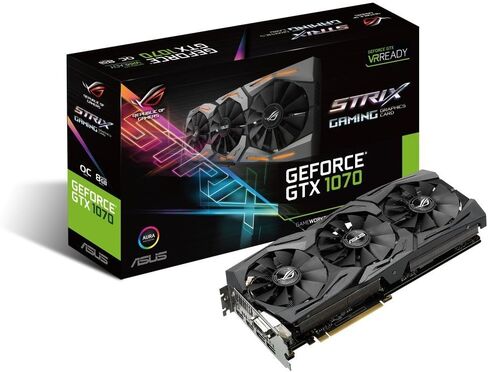 ASUS GeForce GTX 1070 8GB ROG Strix OC Edition Graphic Card STRIX-GTX1070-O8G-GAMING (Renewed) in Kuwait