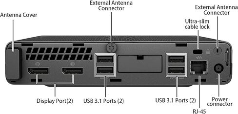 كمبيوتر مكتبي صغير HP EliteDesk 800 G4، Core i7-8700T 2.4 جيجا هرتز-4.0 جيجا هرتز، ذاكرة الوصول العشوائي 8 جيجا، 256 جيجا SSD، USB BT، USB WiFi، Windows 11 Pro (متجدد) in Kuwait