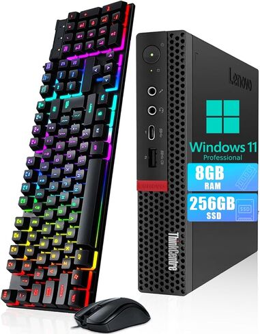 Lenovo ThinkCentre M720Q Tiny Desktop Computer PC, Intel Core i5-8400T up to 3.3GHz, 8GB RAM, 256GB SSD, USB Wi-Fi, Keyboard & Mouse, HDMI, Type-C, Windows 11 Pro (Renewed) in Kuwait