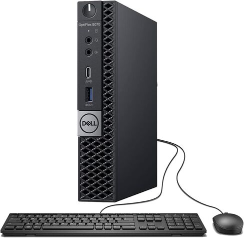 كمبيوتر مكتبي صغير طراز OptiPlex 5070 من Dell، معالج Intel Core i5-9500T من الجيل التاسع يصل إلى 3.7 جيجاهرتز، ذاكرة وصول عشوائي DDR4 سعة 8 جيجابايت، محرك أقراص SSD سعة 256 جيجابايت، واي فاي، لوحة مفاتيح وماوس، Windows 11 Pro (متجدد) in Kuwait