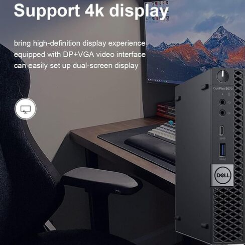 كمبيوتر مكتبي صغير طراز OptiPlex 5070 من Dell، معالج Intel Core i5-9500T من الجيل التاسع يصل إلى 3.7 جيجاهرتز، ذاكرة وصول عشوائي DDR4 سعة 8 جيجابايت، محرك أقراص SSD سعة 256 جيجابايت، واي فاي، لوحة مفاتيح وماوس، Windows 11 Pro (متجدد) in Kuwait