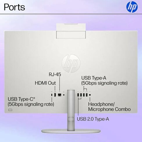 HP 24" All-in-One Desktop Computer, FHD IPS Touchscreen PC, 13th Gen Intel Core i5-1334U Processor, 16GB RAM, 1TB SSD, Windows 11 Pro, 1080p IR Camera, Wi-Fi 6, Wireless Keyboard & Mouse, White in Kuwait