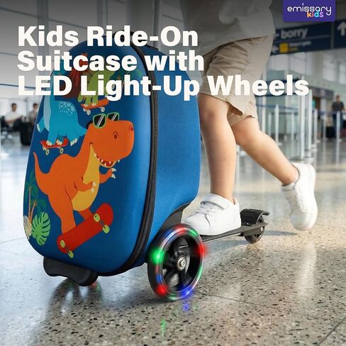 emissary Kids Luggage With Wheels For Boys Girls, Kids Suitcases With Wheels For Boys Girls, Dinosaur Kids Luggage Set, Kids Carry on Luggage with Wheels, Toddler Rolling Suitcase For Boys Girls in Saudi Arabia