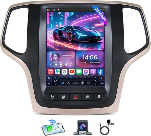[4Core+64G] راديو السيارة لسيارة Jeep Grand Cherokee WK 2014 2015 2016 2017: 10.1 بوصة استبدال ستيريو بشاشة لمس طراز Tesla مع Carplay Android Auto 5GWiFi BT5.0 ملاحة وكاميرا احتياطية 1080P SWC in Kuwait