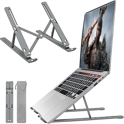 حامل كمبيوتر محمول لأجهزة الكمبيوتر المحمول Dell Latitude 5350 5550 5450، حامل كمبيوتر مريح بزوايا 6 مستويات قابل للتعديل، حامل كمبيوتر محمول بالكامل من الألومنيوم ﻿ in Kuwait