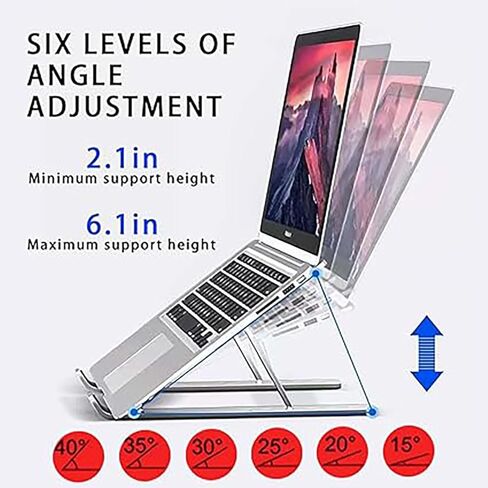 حامل كمبيوتر محمول لأجهزة الكمبيوتر المحمول Dell Latitude 5350 5550 5450، حامل كمبيوتر مريح بزوايا 6 مستويات قابل للتعديل، حامل كمبيوتر محمول بالكامل من الألومنيوم ﻿ in Kuwait