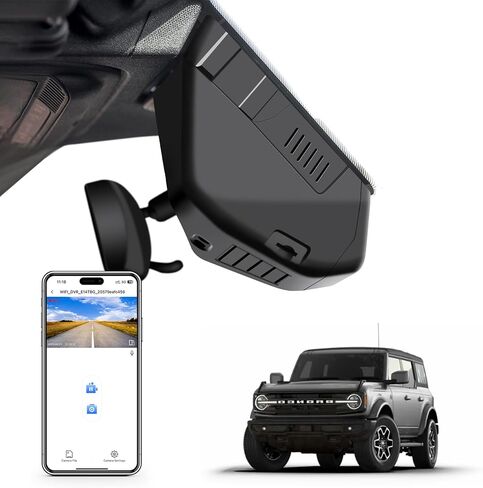 Mangoal STARVIS 2 Front 4K HDR Dash Cam IMX678, Fit for Ford Bronco 2021 2022 2023 2024 2026(Model A), 5GHz WiFi, GPS, Support 512GB Max(Additional Purchases) in Kuwait