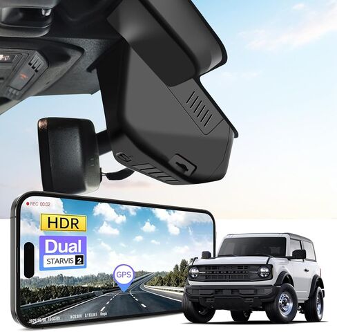 Mangoal STARVIS 2 Front 4K HDR Dash Cam IMX678, Fit for Ford Bronco 2021 2022 2023 2024 2026(Model A), 5GHz WiFi, GPS, Support 512GB Max(Additional Purchases) in Saudi Arabia