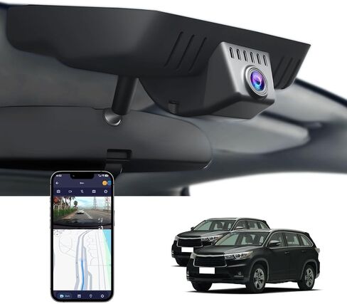 كاميرا داش 4K أحادية القناة لسيارة Toyota Highlander 2020-2026 LE Limited L XLE XSE Platinum UX70 (Gen4)، مظهر مصنع OEM، WiFi & APP، مستشعر G، تسجيل حلقة، التوصيل والتشغيل، بطاقة 64 جيجابايت in Kuwait