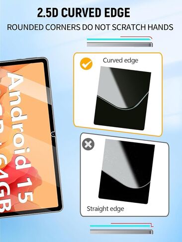 Screen Protector for ECOPAD THTH-K12C Tablet 10.1 Inch, HD Clear Tempered Glass Film for Android 15 Tablet, 9H Hardness, High-Sensitive, 2-Pack in Kuwait