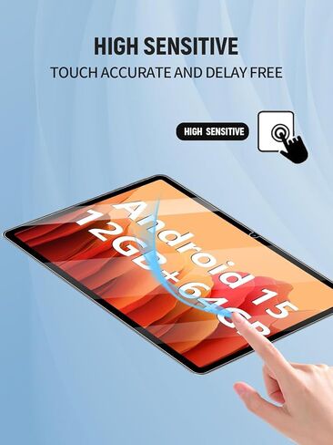 Screen Protector for ECOPAD THTH-K12C Tablet 10.1 Inch, HD Clear Tempered Glass Film for Android 15 Tablet, 9H Hardness, High-Sensitive, 2-Pack in Kuwait