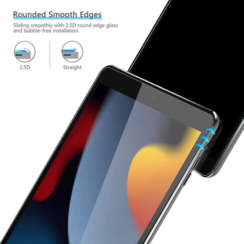 OMOTON [2 Pack] Screen Protector Compatible with iPad 9th Generation 2021 / iPad 8th Generation 2020 -10.2 Inch, Apple Pencil Compatible/Tempered Glass in Kuwait