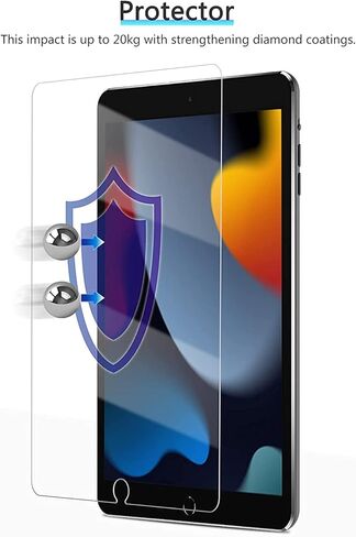 OMOTON [2 Pack] Screen Protector Compatible with iPad 9th Generation 2021 / iPad 8th Generation 2020 -10.2 Inch, Apple Pencil Compatible/Tempered Glass in Kuwait
