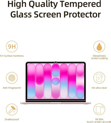 Screen Protector for MacBook Neo, HD Tempered Glass, Anti-Scratch, Touch Sensitive, Anti-Fingerprint, Bubble-Free, Case Friendly,1 pack. in Kuwait