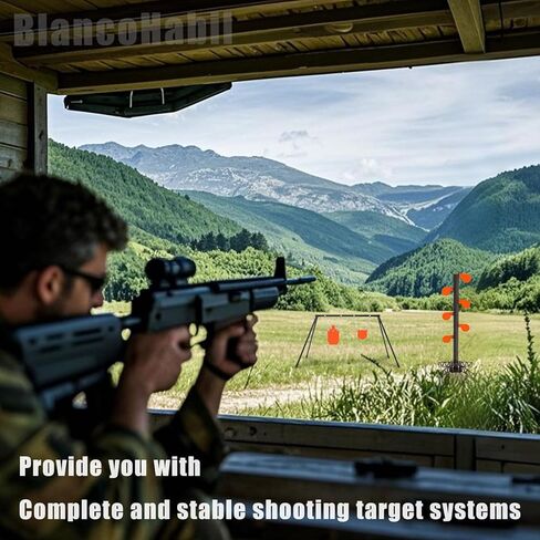 6" x 3/8" Dueling Tree System - AR500 Auto Reset Targets & 3-in-1 Target Stand Base, for All Shooters, Outdoor & Range Training in Kuwait