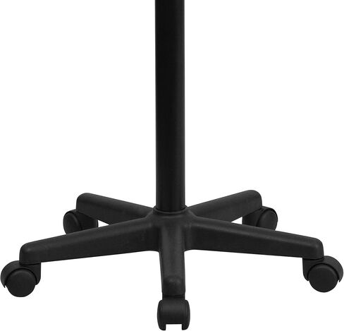 MAKLAINE Adjustable Laptop Desk, Black Laminate Finish, Engineered Wood, 27-36.5 in Height, Mobile Contemporary Table with Pneumatic Base, Casters, Half-Moon Shape, Sit or Stand Workstation for Home in Kuwait
