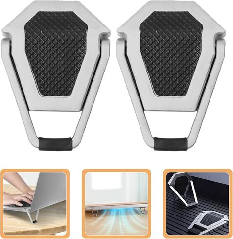Yardwe Portable Laptop Stand 4pcs Adhesive Computer Riser Feet Notebook Keyboard Mount with Cooling Pad for Desk Use in Saudi Arabia