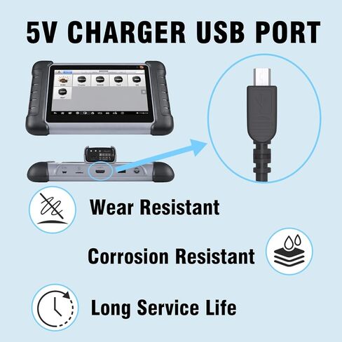 منفذ USB لشاحن تيار متردد/تيار مستمر 5 فولت متوافق مع Autel MaxiIM DS808 IM508 TS608 MK808/TS NaxiCOM MPMXMK808BT MK808/TS MK808TS MX808/TS/BT MP808/TS سلك شحن محول in Kuwait
