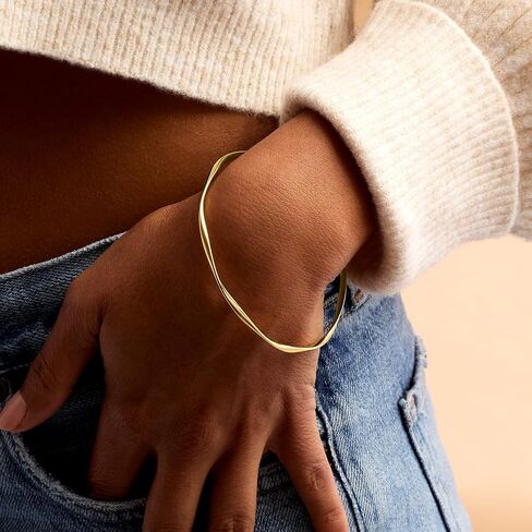 مجموعة نقية من قبل Ross-Simons الإيطالية 14kt الذهب الأصفر سوار الملتوية الملتوية. 7 بوصات in Saudi Arabia