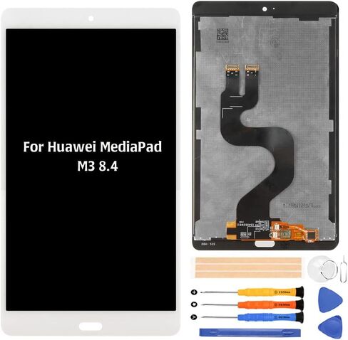 A-MIND لهاتف Huawei MediaPad M3 8.4 بوصة BTV-DL09 BTV-W09 شاشة LCD (أبيض) شاشة رقمية تعمل باللمس استبدال مجموعة إصلاح كاملة مع أدوات in Kuwait