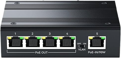Repeater POE Industrial 4 Port Gigabit POE Repeater Extender 1000Mbps Aluminum Alloy DIN Rail 90W Input in Kuwait