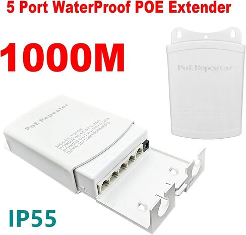 مكرر POE 5 Port POE موسع 4 Port Repeater 1000Mbps مقاوم للماء شبكة داخلية خارجية IP55 44-57V in Kuwait