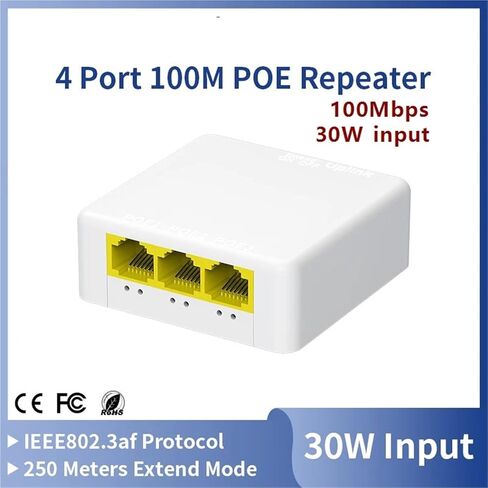 مكرر POE 3 منافذ 100M POE موسع 100M محول الشبكة مكرر IEEE802.3af/at التوصيل والتشغيل لمفتاح PoE in Kuwait