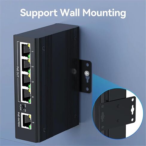 Repeater POE Industrial 4 Port Gigabit POE Repeater Extender 1000Mbps Aluminum Alloy DIN Rail 90W Input in Kuwait