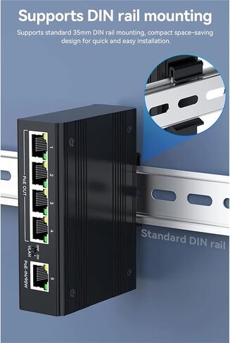 Repeater POE Industrial 4 Port Gigabit POE Repeater Extender 1000Mbps Aluminum Alloy DIN Rail 90W Input in Kuwait
