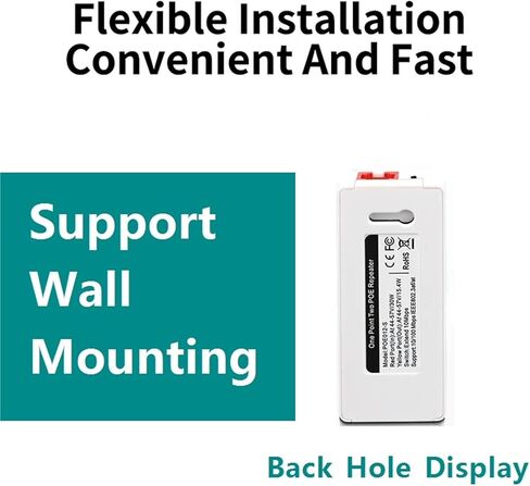 مكرر POE 2 Port POE مكرر 100Mbps 1 إلى 2 PoE موسع مع IEEE802.3af/at Plug&Play 48V in Kuwait