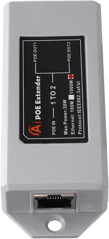 2 Port Gigabit PoE Extender, 1 in 2 Out 1000Mbps PoE Repeater, Wall Mount Device with Plug and Play Design, Ideal for Long Distance Transfer for Home & Hotel in Kuwait