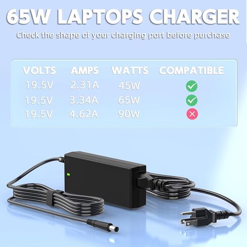 19.5V AC Adapter Compatible with Dell Monitor S2415H, S2415HB, S2715H, S2317HJ, P2714T, SX2210T, S2317HWI, S2419HM, P2314T Power Supply Cord Charger in Kuwait