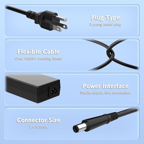 19.5V AC Adapter Compatible with Dell Monitor S2415H, S2415HB, S2715H, S2317HJ, P2714T, SX2210T, S2317HWI, S2419HM, P2314T Power Supply Cord Charger in Kuwait