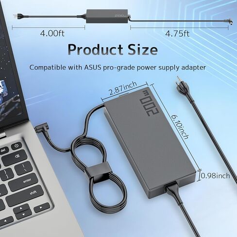 شاحن كمبيوتر محمول 200 واط ADP-200JB D متوافق مع ASUS TUF Gaming A15 F15 A17 F17 FA506 FA507 FA707 Dash 15 FX516 FX517 ROG Strix G15 G17 G513 G713 Zephyrus G15 Zenbook محول (طرف مستدير 6.0 × 3.7 مم) in Kuwait