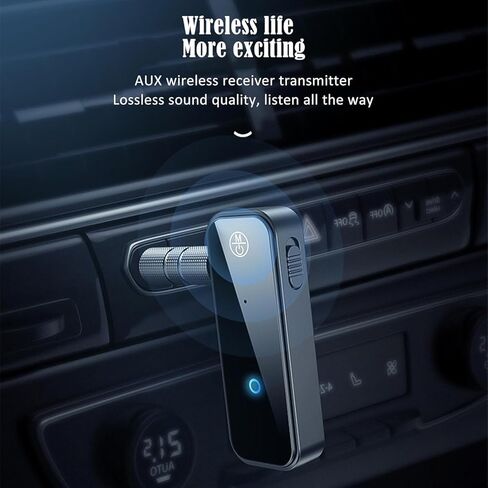 PWireless Bluetooth AUX Adpater for Car, 2 in 1 Bluetooth 5.0 Transmitter Receiver, 3.5mm Aux Audio Adapter, Wireless Audio Receiver for for Cars, Speakers, Stereo Systems and Headphones in Kuwait
