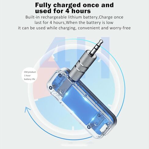 PWireless Bluetooth AUX Adpater for Car, 2 in 1 Bluetooth 5.0 Transmitter Receiver, 3.5mm Aux Audio Adapter, Wireless Audio Receiver for for Cars, Speakers, Stereo Systems and Headphones in Kuwait