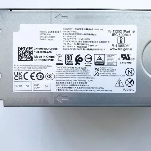 750W L750EPS-00 الأصلي جديد PSU ل DE LL 8950 3910 T3660 R13 R14 10Pin 750W إمدادات الطاقة M92DC 0M92DC MP23Y 0MP23Y FT44X 0FT44X 0M2G8X AC750EPS-00 H750EPS-00 in Kuwait