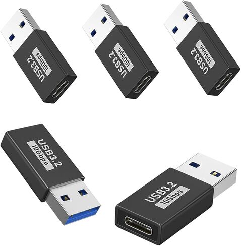 5Pack USB to USB C Adapter, USB C Female to USB Male Adapter 10Gbps Type C Converter for iPhone 17 16 15 14 13 Plus Pro Max,iPad Air Mini 6 7,Samsung Galaxy S23 S24,iPad Air (USB A to USB C, 5Pack) in Kuwait