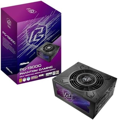 ASRock Phantom Gaming PG-1300G 1300W 80+ Gold PSU & 600W 12V-2x6 GPU Cable Bundle | ATX3.1 & PCIe5.1 Ready with 10-Year Warranty in Kuwait