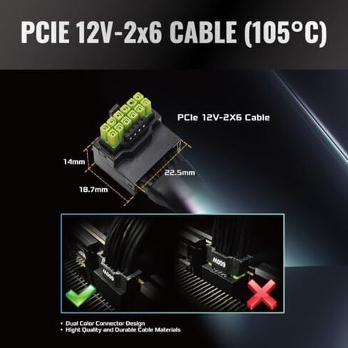 ASRock Phantom Gaming PG-1300G 1300W 80+ Gold PSU & 600W 12V-2x6 GPU Cable Bundle | ATX3.1 & PCIe5.1 Ready with 10-Year Warranty in Kuwait